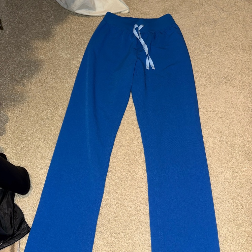 FIGS ROYAL BLUE LIVINGSTON HIGH WAISTED SCRUB PANTS WOMEN SIZE XSMALL